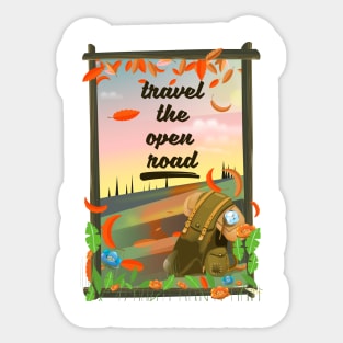 Travel the open Road Sticker